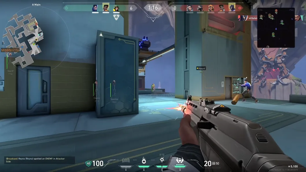 Valorant wallhack skeleton ESP through walls on Fracture with Classic 21m tag